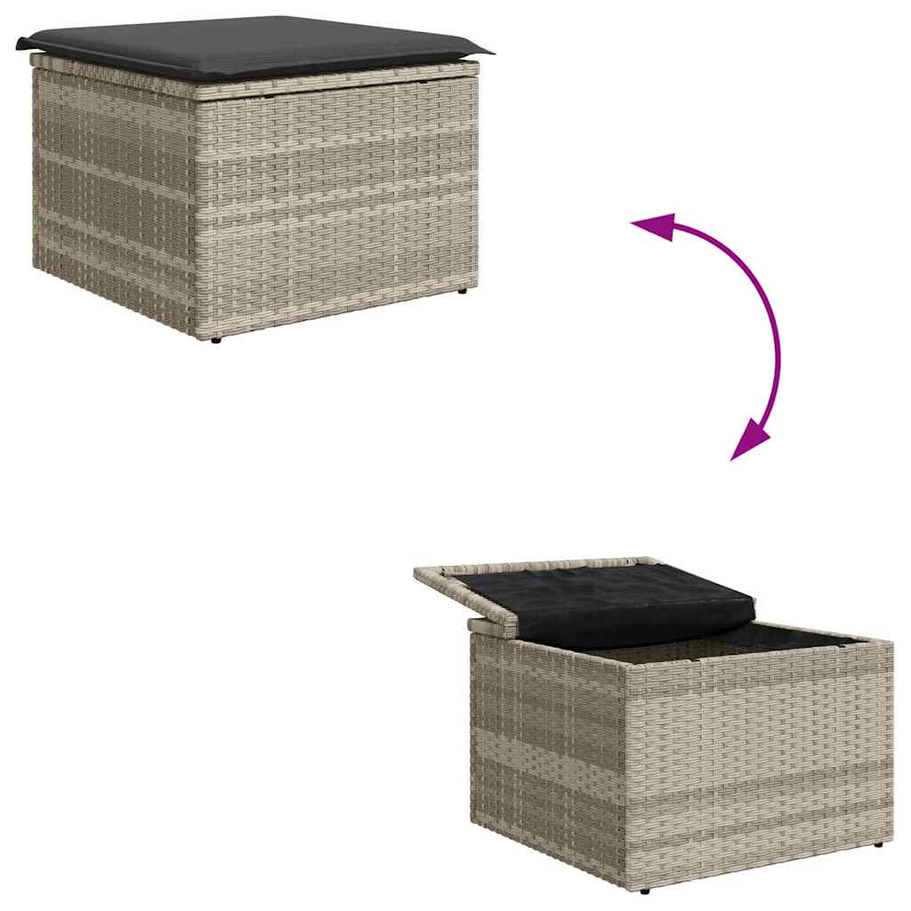Garten-Sofa-Set mit Kissen 6 pcs Hellgrau Poly Rattan